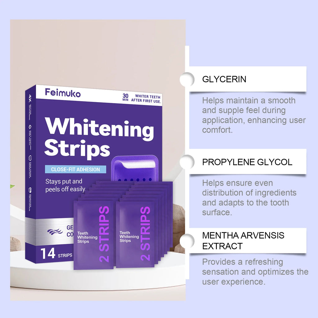 Purple Teeth Whitening Strips for Sensitive Teeth – Whiter Smile in Minutes